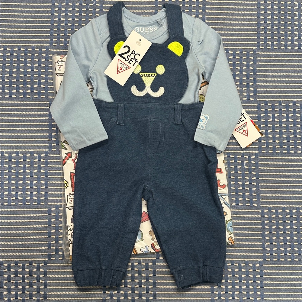Guess Long Sleeve Body + Knit Denim Romper NWT
